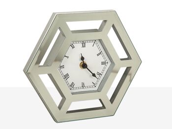 HORLOGE MIROIR EXAGONAL OUVERTURE 23X5X20CM HM51037 1