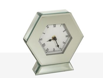 HORLOGE MIROIR EXAGONAL AVEC PIED 18X6X19CM HM51038 2