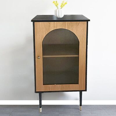TABLE DM/MÉTAL AVEC PORTE VERRE HM82105