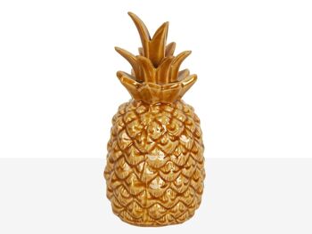 ANANAS CÉRAMIQUE MOUTARDE 11X11X23CM HM84409 2