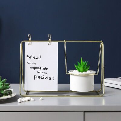 PHOTO FRAME + CERAMIC POT IN SOP. METAL HM84566