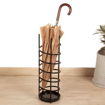 SUPPORT DE PARAPLUIE EN MÉTAL SPIRALE NOIR HM84631