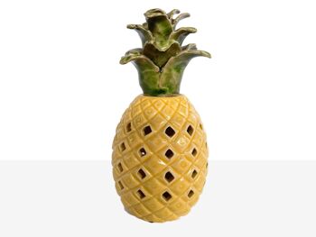 ANANAS CÉRAMIQUE OUVERT JAUNE/VERT 10X10X19CM HM84648 1