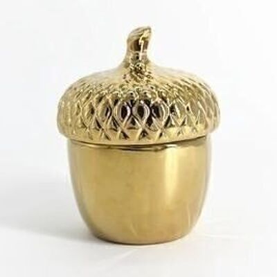 GOLDEN CERAMIC ACORN BOX 11X11X17CM HM84812