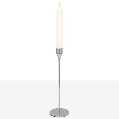 SMOOTH SILVER METAL CANDLE HOLDER 8X8X28CM HM84993