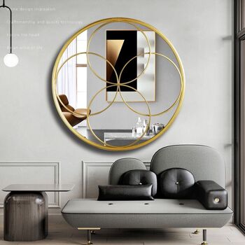 CERCLES MIROIR MÉTAL DORÉ 87X3X87CM HM85109 2