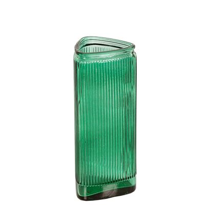 STRIPED GREEN GLASS VASE HM85168