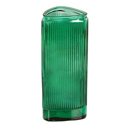 STRIPED GREEN GLASS VASE HM85169