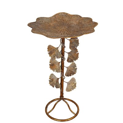 METAL TABLE WITH GOLDEN LEAVES HM86007