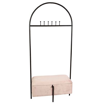 PERCHERO METAL ARCO C/BAUL TERCIOPELO 80X40X180CM HM86044