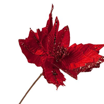WEIHNACHTSBLUME ROTER SAMT POLYESTER HM92263