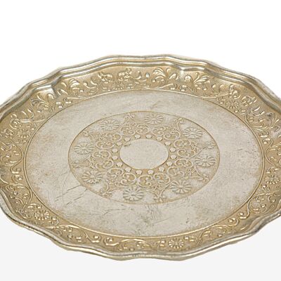 VASSOIO REDDA. RESINA ARGENTO 27X27X3CM HM102101