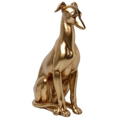 WHITEHOUND-FIGUR AUS GOLDENEM HARZ 20X10X30CM HM102190