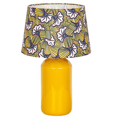 LAMPE CÉRAMIQUE JAUNE AVEC LAMPE E14 26X26X43CM HM112215