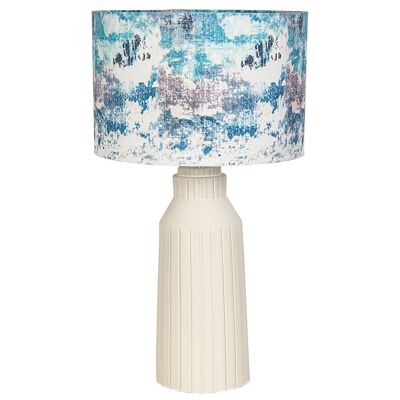 WHITE CERAMIC LAMP WITH PANT E27 33X33X60CM HM112220