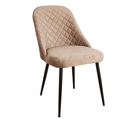 BEIGE CHAIR BLACK METAL LEGS HM122209