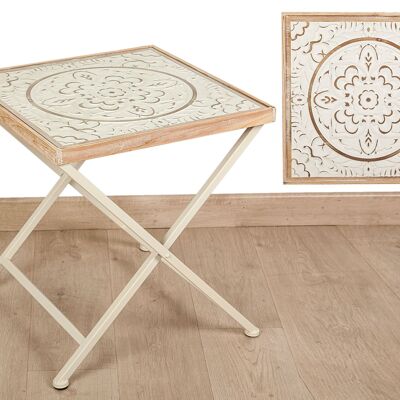 DM CARVED/METAL TABLE 50X50X53CM HM142201