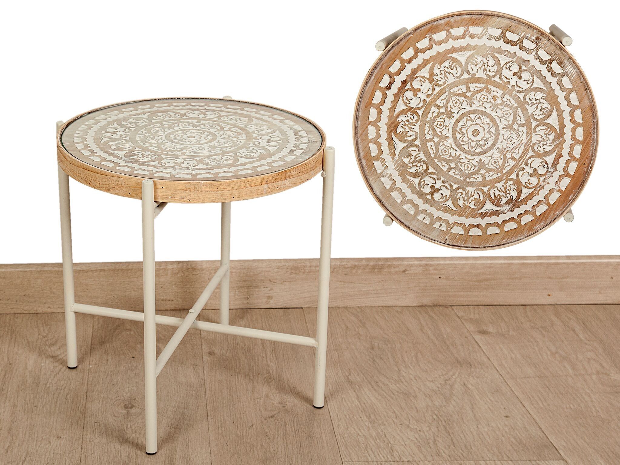 DM GESCHNITZTER/METALLTISCH HM142204