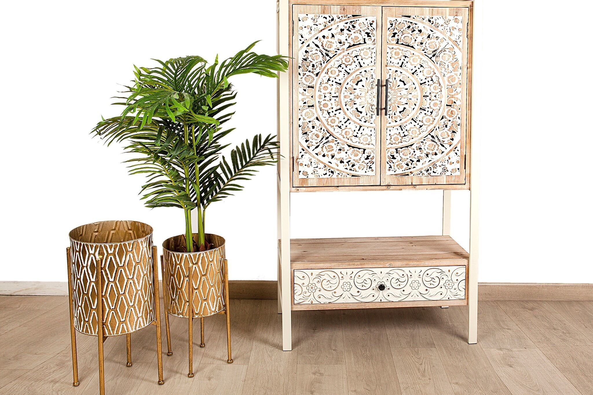 DM GESCHNITZTE/METALLMÖBEL 2P+1C HM142206