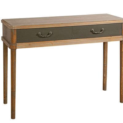CONSOLE 2 DRAWERS IN PINE/DM TWO-TONE WOOD HM142212