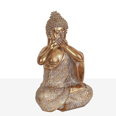 FIGURA BUDDHA SENSI RESINA DORATA HM191183