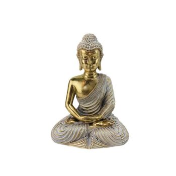 FIGURINE BOUDDHA EN RÉSINE DORÉE 13X9X18CM HM191215 1