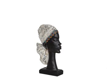 TURBAN BUSTE AFRICAIN EN RÉSINE 13X5X26CM HM191221 2