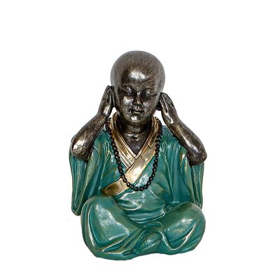 RESIN MONK FIGURE 13X11X18CM HM191227