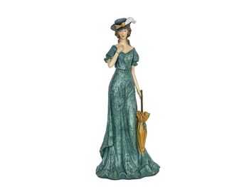 FIGURINE RÉSINE DAME ÉLÉGANTE 16X14X40CM HM192206 2