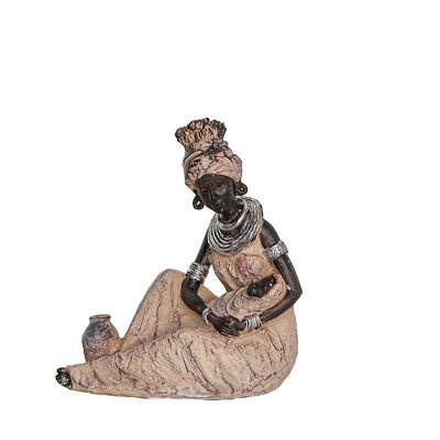 AFRICAN RESIN FIGURE WITH BABY HM192212