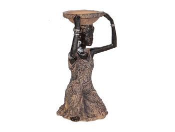 FIGURINE AFRICAINE EN RÉSINE AVEC POT HM192213 1