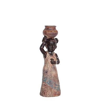 RESIN FIGURE AFRICAN GIRL WITH POT 8X12X26CM HM192215