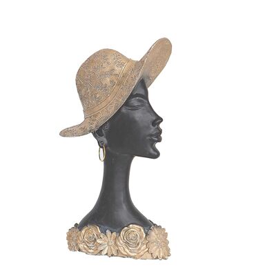 CHAPEAU BUSTE RÉSINE FEMME 15X6X28CM HM192230