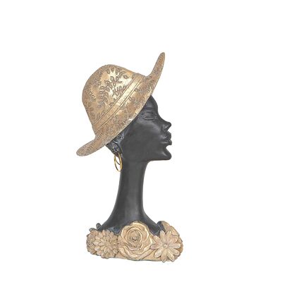 CHAPEAU BUSTE RÉSINE FEMME 18X7X34CM HM192231