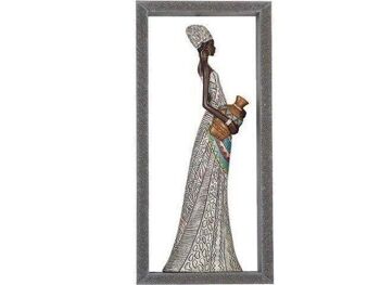 FIGURINE RÉSINE FEMME DANS CADRE DM 17X6X38CM HM192250 2