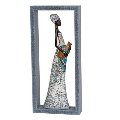 RESIN FIGURE WOMAN IN DM FRAME 17X6X38CM HM192250