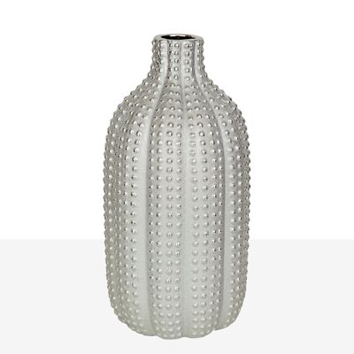 VASE DE PORC. ARGENT 16X16X32CM HM221045