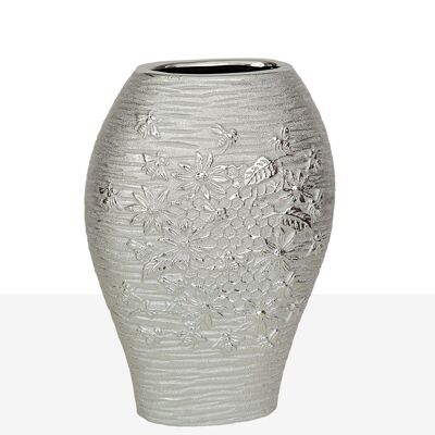 PORC-VASE. SILBER 18X10X26CM HM221061