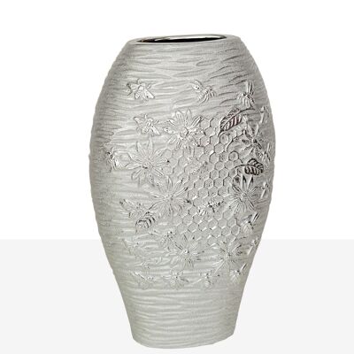 VASE DE PORC. ARGENT 20X11X32CM HM221062