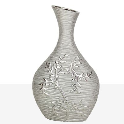 PORC-VASE. SILBER 22X9X36CM HM221067