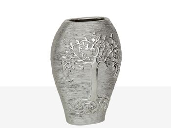 VASE EN PORCELAINE. ARGENT 18X10X26CM HM221071 2