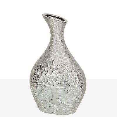 PORCELAIN VASE. SILVER 15X8X26CM HM221073