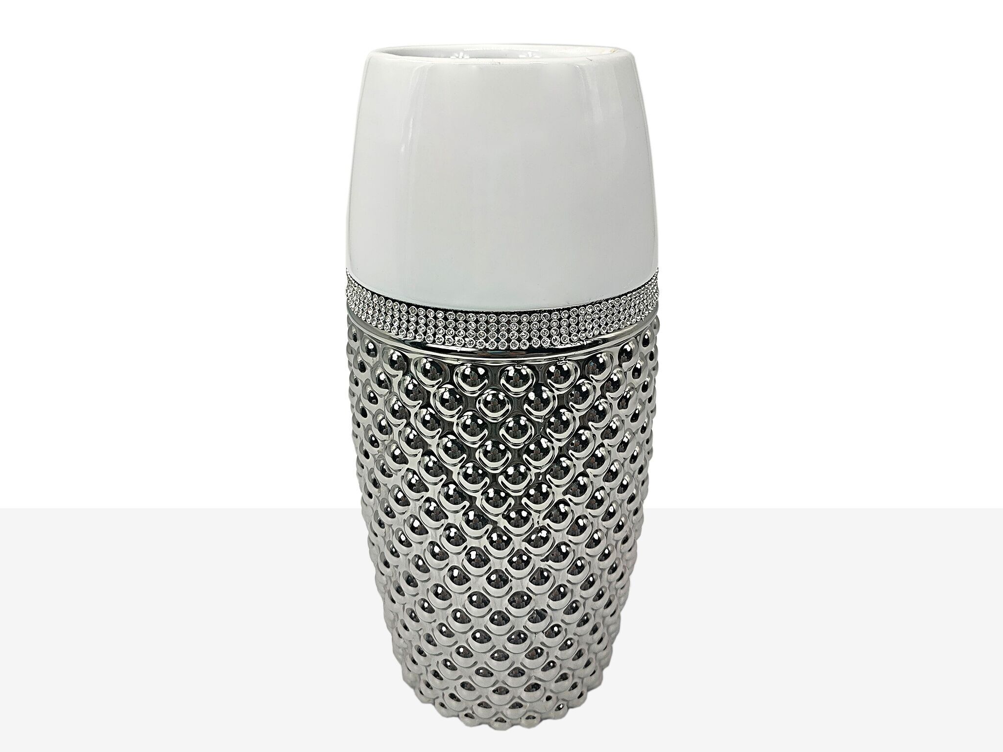 WEISS/SILBER KERAMIKVASE HM221090