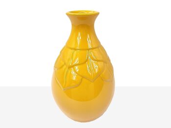 VASE CÉRAMIQUE MOUTARDE 16X16X25CM HM221102 2