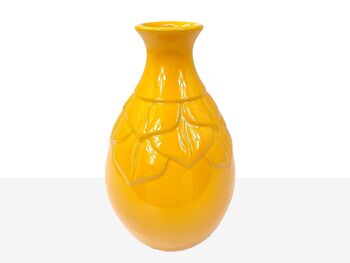 VASE CÉRAMIQUE MOUTARDE 16X16X25CM HM221102 1