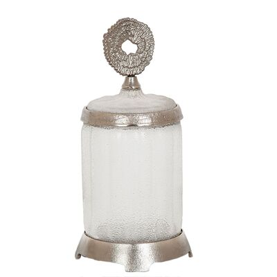 GLASS/SILVER METAL JAR HM252210