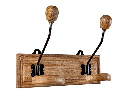 PERCHA MADERA/METAL 2 POMOS HM302201