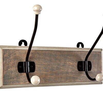 CINTRE BOIS/MÉTAL AVEC 2 BOUTONS CÉRAMIQUE HM302207
