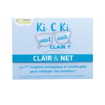 Clair et Net – Französisch waschbares Tuch für Tablets und Brillen