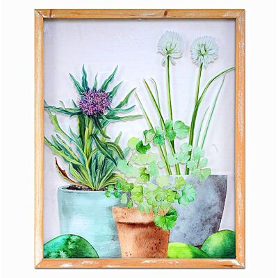 PAINTED PVC SHEET WITH WOODEN FRAME 39X2X48CM HM401181